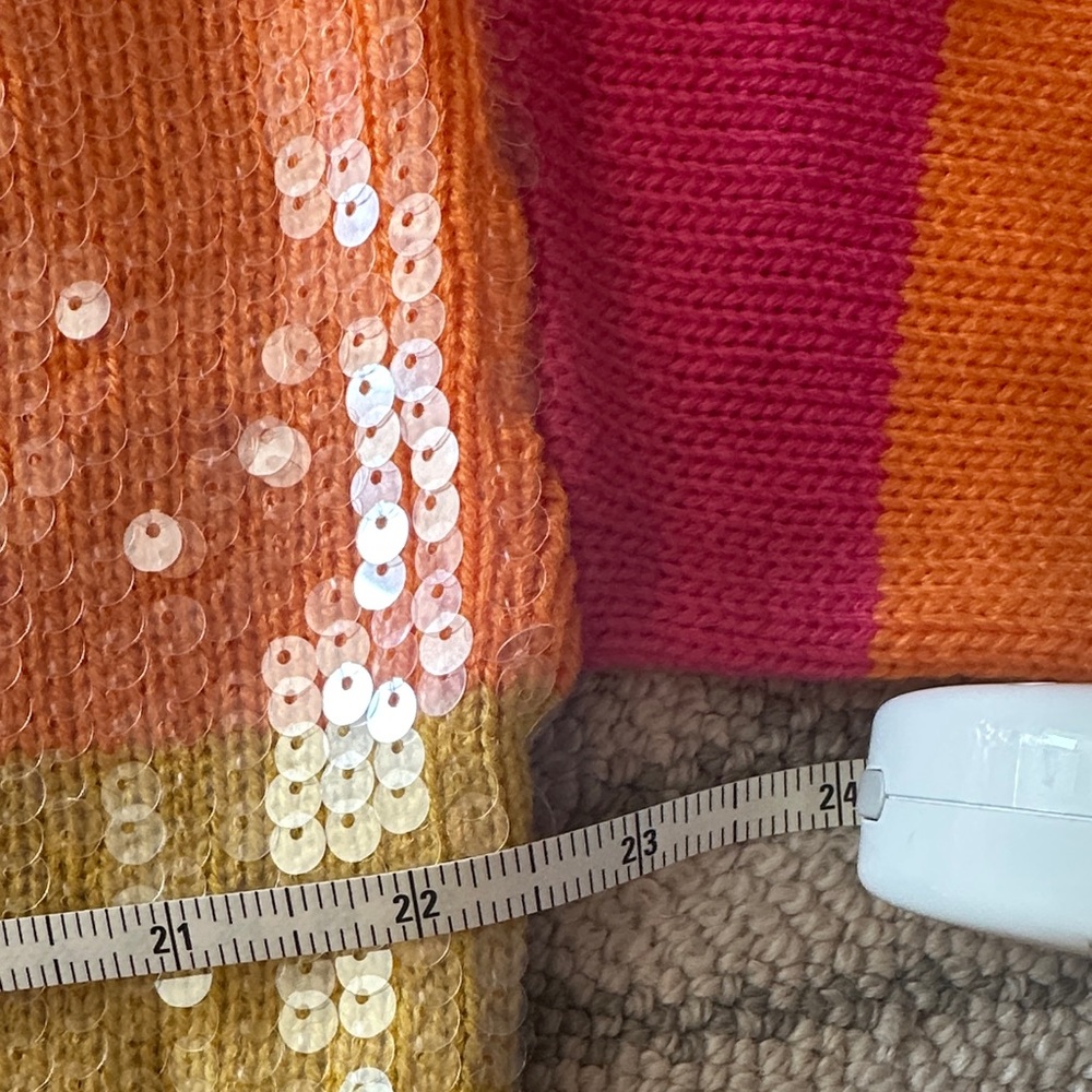Colorful Striped Sequin Front Sweater - Picture 5 of 9